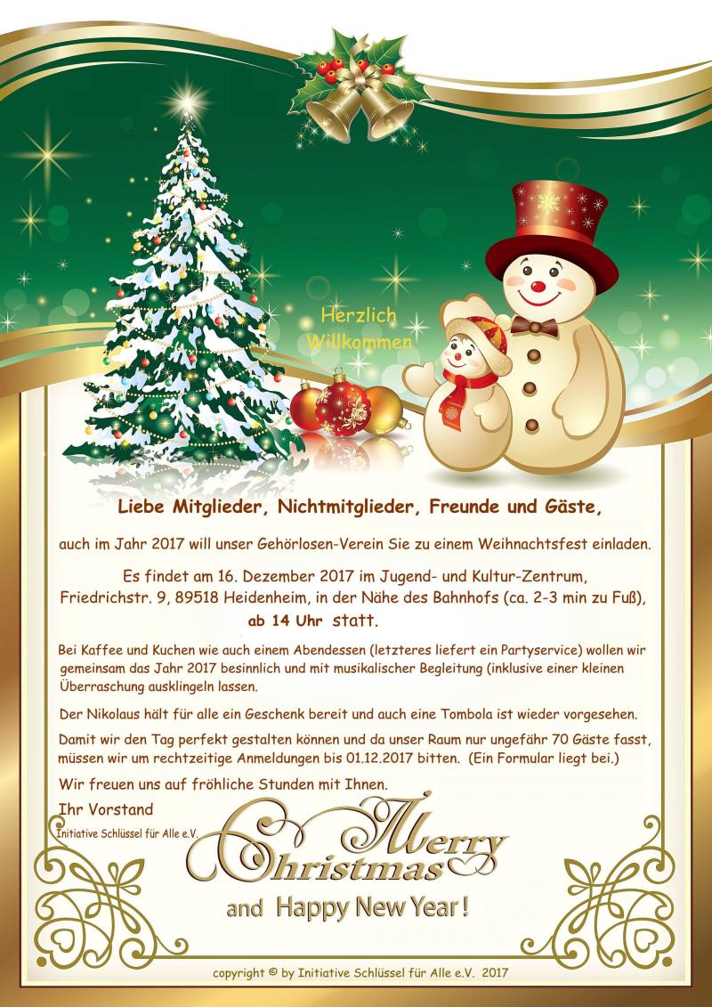Weihnachtsfeier in Heidenheim