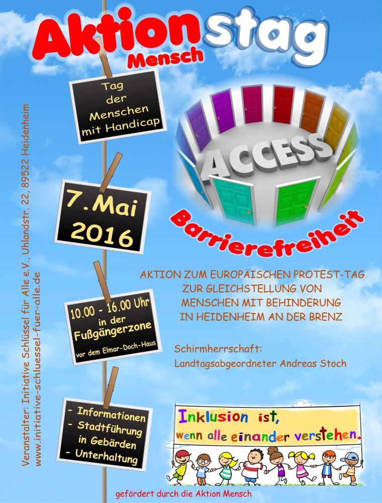 Aktionstag  - Barrierefreiheit - Tag der Menschen mit Handicap